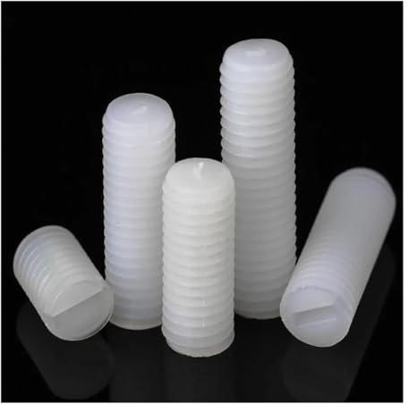 Cilky Vis à métal Lot de 10/50 vis à tête Plate isolées en Plastique et Nylon Blanc à Filetage métrique M4 M5 sans tête(20mm,50pcs M4)