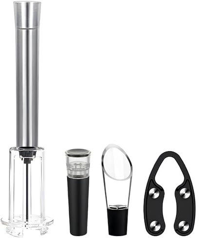Wine Opener Set, Air Pressure Pump Bottle Opener with Wine Stopper, Decanter, Foil Cutter, Easy Open Bottle Cork Remover for Home Party Birthday Wedding