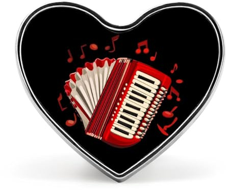 Épingles à boutons de musique folklorique pour joueur d'accordéon, épingles à revers en forme de cœur, broches, artisanat pour adultes, décorations, fournitures