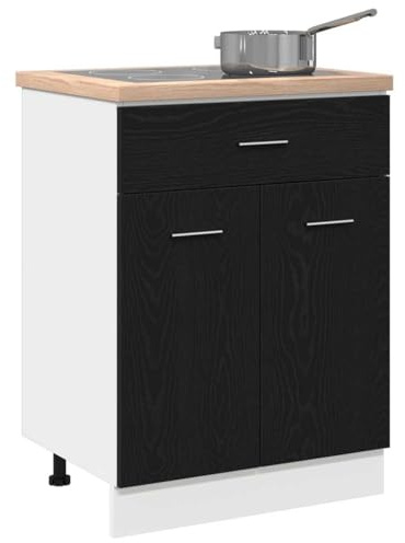 vidaXL Armoire Suspendue Chêne Noir 60 x 46 x 81,5 cm