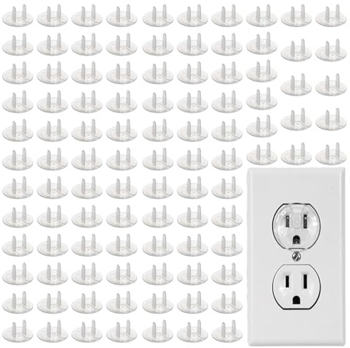 100 Pack Outlet Covers Baby Proofing Clear Outlet Covers Baby Safety Outlet Plug Covers Safe & Secure Electric Plug Protectors Sturdy Childproof Socket Covers for Home & Office