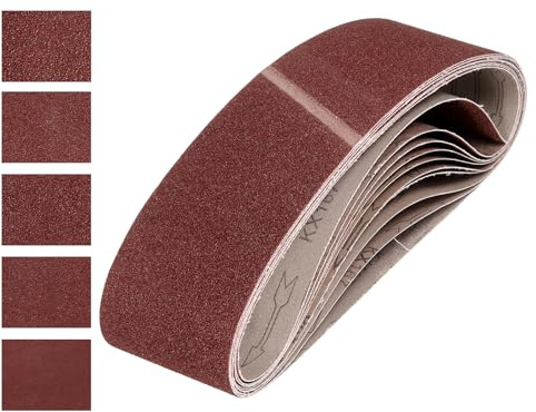 QUARKZMAN 152mm x 1220mm Nastri Abrasivi, 10Pz 80/120/150/240/400 Grana Carta Vetrata per Levigatrice Ossido di Allumina Per Lavorazione Legno, Lucidatura Metalli, Affilatura Coltelli | Ossido di Allumina, 80/120/150/240/400 Grana, per Lavorazione Legno, Lucidatura Metalli, Affilatura Coltelli