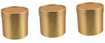 FOMIYES 3 Stück Runde Geschenkbox Gold mit Deckel Kleine Blumenverpackung für Brautjungfern Valentinstag Geburtstagsgeschenk Hochzeitsdeko Kompakte Geschenkverpackung für