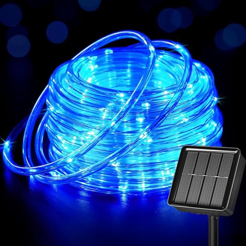 Fonysien 10M 100LEDs Solar Lichtschlauch Außen, Wetterfest Schlauch Lichterketten mit 8 Modi Solar Lichterkette Außen für Weihnachten Garten Hochzeit Terrasse Balkon