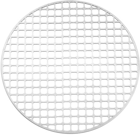 PATIKIL 22cm Round Barbecue Grill Mesh Grate, 8.6 Circular Stainless Steel BBQ Mesh Rack Square Hole Round Barbecue Grilling Net for Outdoor Camping Home Party Family Gatherings