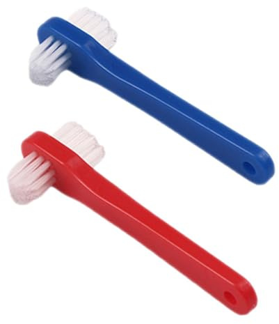MOTHNUR 2 piezas Cepillo Doble Cabeza para Dentaduras Postizas Mango Ergonómico Antideslizante Limpieza Oral Completa para Adultos Seguro y