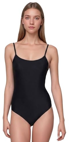 Wildarms Justaucorps de Danse Femme à Bretelles Fines, Léotard de Ballet Adulte, Tenue d'Entraînement pour Danse Classique, Gymnastique et Spectacle (noir, XXL)