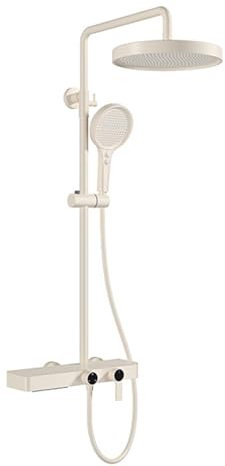 BiaoTeng Columna Ducha Regulable en Altura 4 Modos Laton agua Fría y Caliente Columna Ducha Multifuncional Cascada Leche Blanca