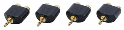 Alide Lot de 4 adaptateurs répartiteurs audio stéréo mâle 3,5 mm vers double RCA femelle pour connexion d'appareils