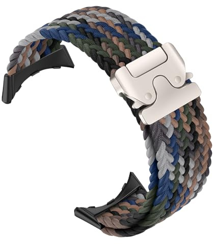 RanBluu flätat armband för Google Pixel Watch 4/3 45 mm, elastiskt nylon ersättningsarmband, tyg sportband för Pixel Watch 4/3 45 mm, färg