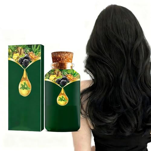 Teinture Capillaire Douce À Base De Plantes, À Utilisation Rapide, Extrait Végétal Pur Pour Cheveux Gris, Teinture Mousse Avec 5 Masques Capillaires (Marron foncé)