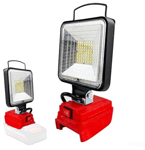 Akku Lampe für Einhell PXC 18V (Kein Akku),3800LM Kabellose Led Arbeitsleuchte,48W Tragbare LED Strahler mit 2 x USB,Flutlichter Baustellen Lampe für Autoreparatur, Heimbeleuchtung, Camping