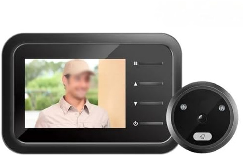Getdoublerich Spioncino digitale con schermo LCD da 2,4 pollici, grandangolo a 120°, telecamera spioncino Cat Eye, rilevamento notturno e movimento, per campanello elettronico intelligente per la