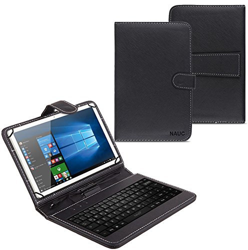 NAUC Hülle Keyboard Case für Sony Xperia Z Tablet 10.1 - QWERTZ Tastatur, Standfunktion, Micro USB, Schutz Cover Mit Magnetverschluss