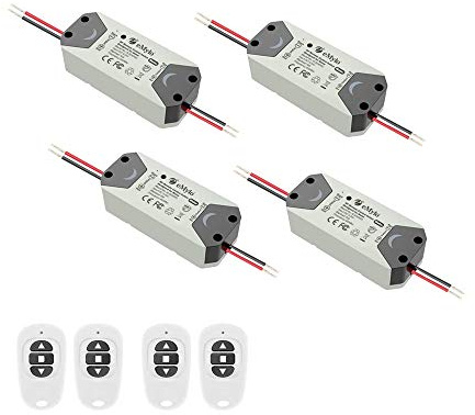 eMylo Smart Wireless RF Interruttore di controllo del motore Modulo relè RF DC 12V Interruttore di controllo remoto del motore 5-24V 433Mhz Rotolo di supporto/Tende elettriche/Pompa dell'acqua 4 pezzi