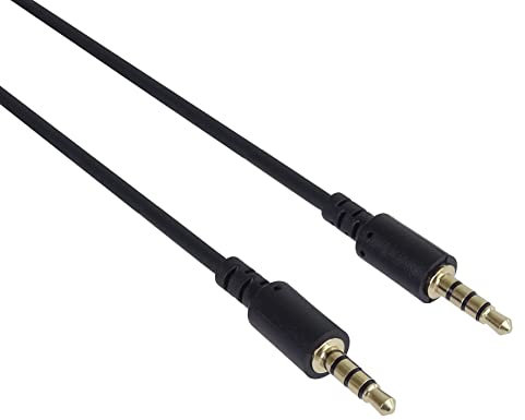 PremiumCord Câble StereoJack 3,5 mm 4pin, pour Transmission Audio et Vocale, Permet l'Utilisation d'un Microphone, Câble de Connexion Audio AUX Headset, M/M, Longueur 2 m