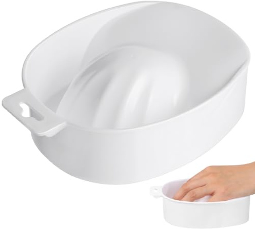 Minkissy Acrylic Nail Soaking Bowl Nail Spa Bowl for Hand Cleaning Cuticle Softening Remover Manicure Tool Salon Home Use White