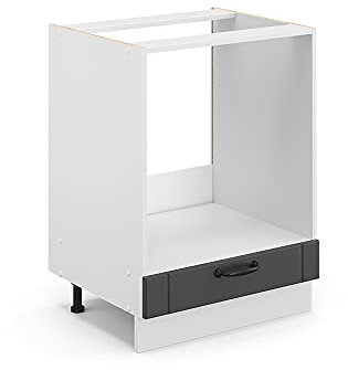 Vicco Armario para Horno Empotrado Fame-Line, Antracita/Blanco, 60 cm sin encimera