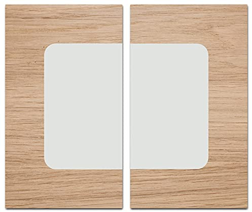 Canvas Fly 60x52 Glas-Herdabdeckplatte für Induktions- & Cerankochfeld, 2-teilig, Universale Küchenarbeitsplatte, Schneidebrett & Kochplatte-Abdeckung Rutschfest, Glasplatte inkl. Silikonnoppen