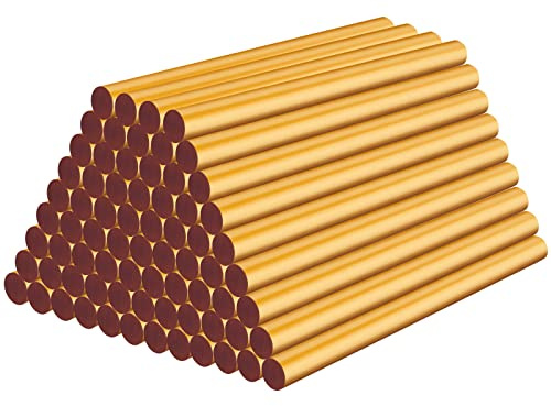 ENPOINT Metallic Gold Hot Glue Sticks, 72pcs 3.93 x 0.27 in Waxing Glue Sticks Colored, Mini Adhesive EVA Sticks for Stamp Home Repair DIY Art Projects Bonding Woods Glass Paper Plastic Decoration