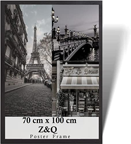 Z&Q Extra Large 70x100 Frame Black Large Picture Frames Poster Photo Frame Jigsaw Puzzle with Plexiglas For Living Room Desk Wall & Canvas Paintings Art Gallery