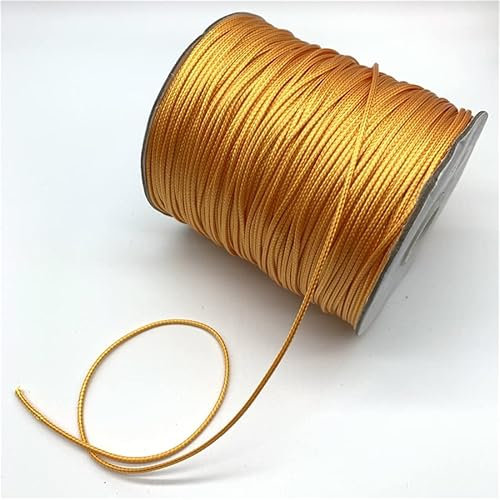 HZLXF1 0,5 mm 0,8 mm 1 mm 1,5 mm 2 mm Goldgelb gewachste Baumwollkordel gewachster Faden Kordelschnur Riemen Halskette Seil geeignet for die Schmuckherstellung (Color : 1, Size : 1mm 10yards)