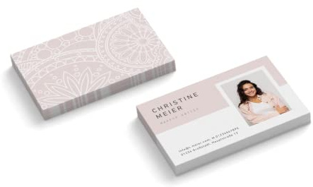 Visitenkarten personalisiert | mit Foto | Design Makeup Artist # 1 | 2-seitig | Querformat | Menge + Papier zur Auswahl | selbst gestalten | hochwertiger Druck (50 Stück)
