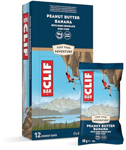 CLIF BAR Peanut Butter Banana Dark Chocolate Energieriegel, 12 x 68 g