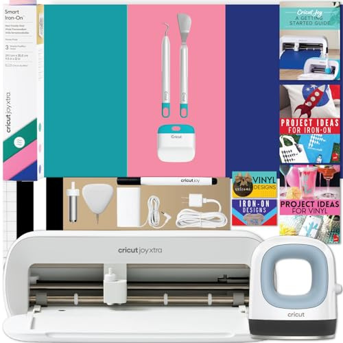 Cricut Joy Xtrakit et EasyPress Mini - Machine de découpe avec petite presse à chaud et accessoires HTV, kit débutant