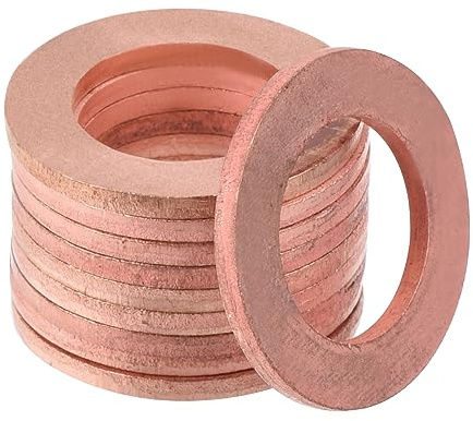 QUARKZMAN 12x20x1.5mm Unterlegscheibe Kupfer Flach Dichtring 10 Stück | Verschraubungen Wasser Kraftstoff Kupferton