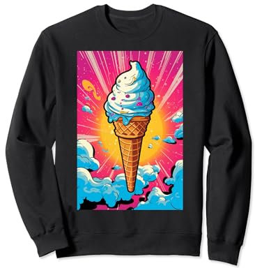 Gaufrier glacé cornet de glace glace pop art vintage rétro glacé café glacé Sweatshirt