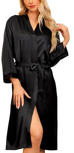 Sopesil Peignoir Satin Femme Robes Longues pour Femmes Robes de Mariée Vêtements de Nuit Doux pour le Mariage,Col en V,S-XXL