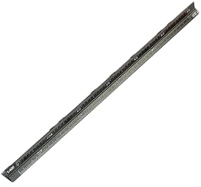 15 cm Schwarz dreieckiges Maßstabslineal aus Aluminium, Zeichenlineal mit drei Seiten, lasergeätztes Lineal für Ingenieure, Architekten und Zeichner