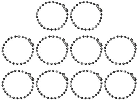 QUARKZMAN 50 Stück Kugelperlenkette 4 Zoll 2,4 mm Durchmesser Metall Hundemarke Schlüsselanhänger Kugelverbinder Verschluss für Schmuckherstellung Halskette DIY Basteln, Dunkelgrau