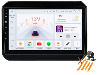 YLOXFW Android 13.0 Coche Radio 2 Din Estéreo para Suzuki Ignis 2016-2024 GPS Sat Navi 9'' Cartablet Multimedia Vídeo Reproductor BT FM Receptor con Carplay 4G 5G WiFi DSP SWC,Y400s