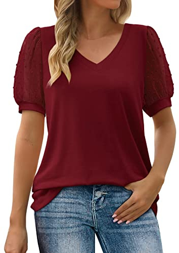 Uwdiohq Offerte Oggi Lampo Bluse Donna Eleganti Seta Maglie Donna A Maniche Corte Maglia Corta Ragazza Top Camicia Donna Manica Lunga Maglie Mezza Manica Donna Curvy Warehouse Clearance