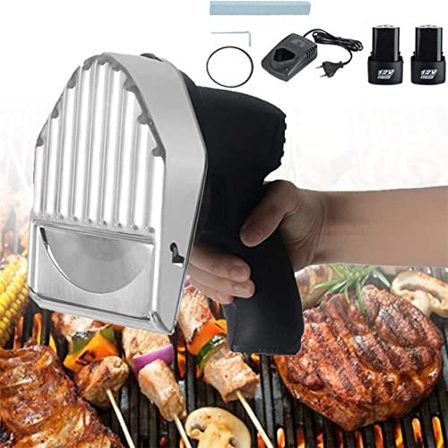 Couteau de Kebab de trancheuse gyroscopique électrique de coupe solide, machine de coupe de viande en tranches de 80 W, machine de coupe de viande en tranches commerciale en acier inoxydable 304 port