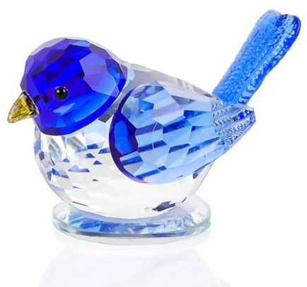 Kristallblaue Vogel-Figuren, Sammlerstück, Ornamente, Vogel, Geschenke für Damen und Herren, Tischdekoration, Briefbeschwerer für Tierliebhaber
