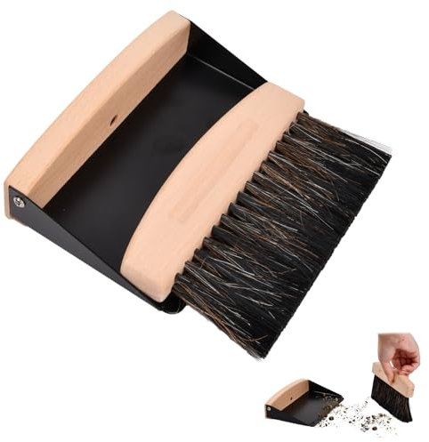 Set de Escoba Y Recogedor de Mesa, Mini Escoba Recogedor Y Cepillo de Mano, Cepillo de Mesa de Madera Magnético, Set de Limpieza de Cepillo de Mesa Pequeño Para Limpiar Mesas, Polvo Y Suciedad
