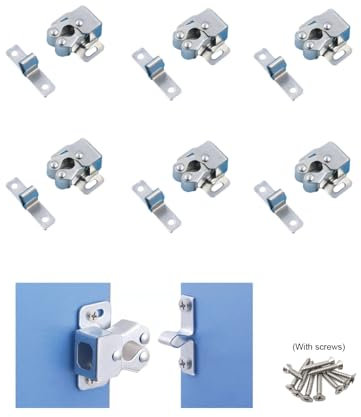 KGDUYC 6 Pezzi chiavistelli a doppio rullo per armadietti- Serratura a Scatto,chiavistelli a doppio rullo per armadietti, armadietti da cucina,per armadietto per armadi, mobili