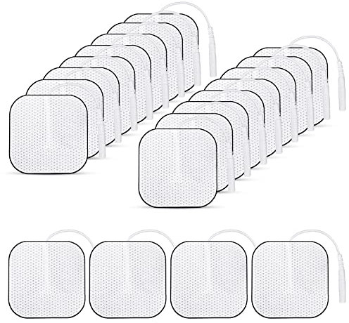 PZJFH Tens Elektroden Pads, 40 StüCk Elektroden Pads 4x4 cm, Wiederverwendbare Klebeelektroden Für TENS Geräte, Elektroden Tens Gerät Sehr Gute Haft- LeitfäHigkeit, 2mm Steckanschluss
