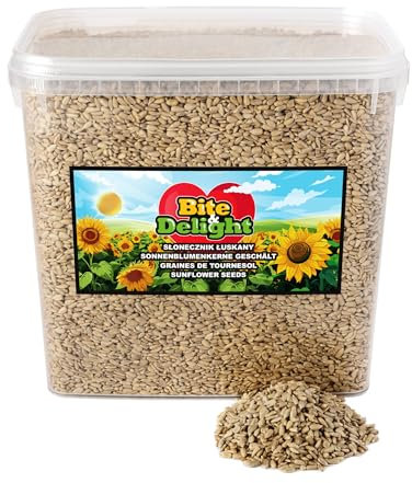 Bite & Delight - 6 kg Graines de Tournesol Décortiquées, Nourriture pour Oiseaux Sauvages, Aliment Complet pour Toute l'Année, Été et Hiver, sans Coquille, Sunflower Seeds