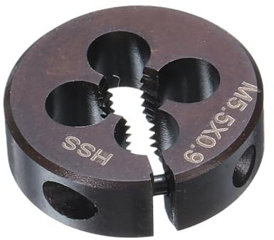 sourcing map Runde Schneideisen M5,5 x 0,9, metrisches Gewinde, 20 mm Außendurchmesser, verstellbar, rechts, Hochgeschwindigkeitsstahl (HSS), runde Schneideisen für Gewindereparatur
