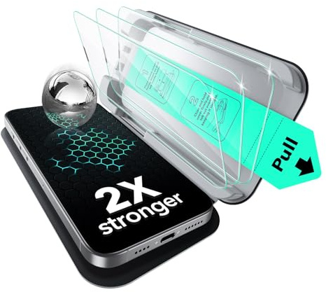 ESR 3 Pezzi Pellicola Vetro per iPhone 14 Pro, Classic | Installazione Facile, Protezione Antiurto 2X, Vetro Temperato 9H, Copertura Totale, Supporto UltraFit, Senza Bolle