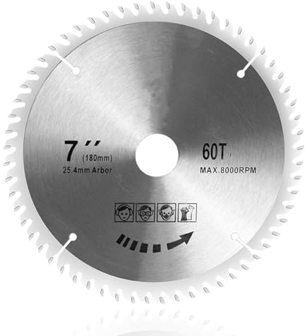 180Mm Circular Saw Blade, Hardened Steel Blade Body + Tungsten Carbide Teeth, Professional-Grade 210Mm Saw Blade 30Mm Bore for Cross-Cutting and Along-the-Grain Wood/MDF/Plywood