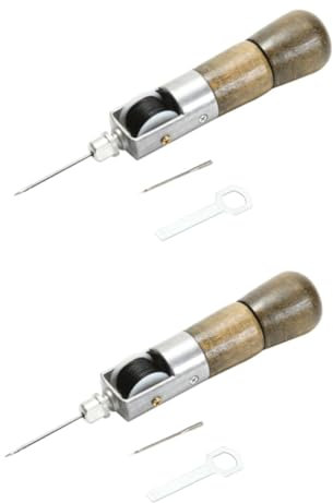 Angoily 2 Stck. DIY Leder Nähmaschine Handheld Nähwerkzeug für Handgefertigte Nähprojekte Tragbares Leder Stitching Tool für Zuhause und Bastelbedarf
