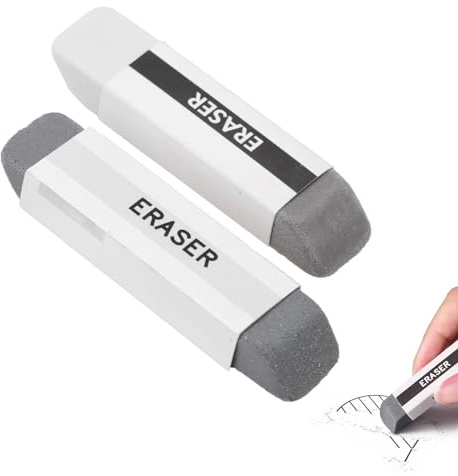 2 Pcs Rubbers Erasers, Natural Rubber Eraser for Ink and Pencil, School Office Correction Supplies