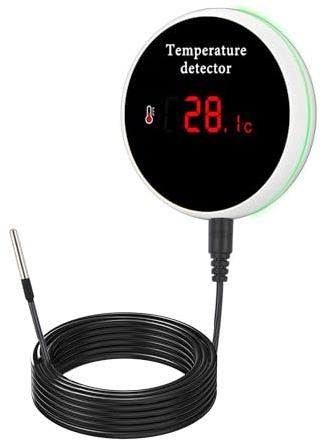 PHOVOLT WiFi Refrigerator Thermometer: Digital Fridge Thermometer, LCD Display,App Notification, Remote App Monitor for Pool, Hot Tub, Fish Tank