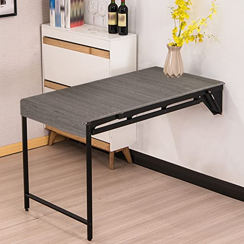 JYBNBBE Scrivania a Parete, Tavolo Pieghevole da Cucina a Scomparsa, Tavolo da Lavoro Multifunzione dal Design Speciale, mensole sospese, Tavolo Pieghevole per Lavanderia, mensol,Grigio