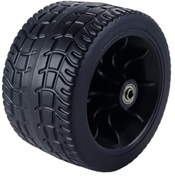 Hoite Camping Transport Trolley Replacement Wheel 7 Inch Rubber Tyres for Handcart Black